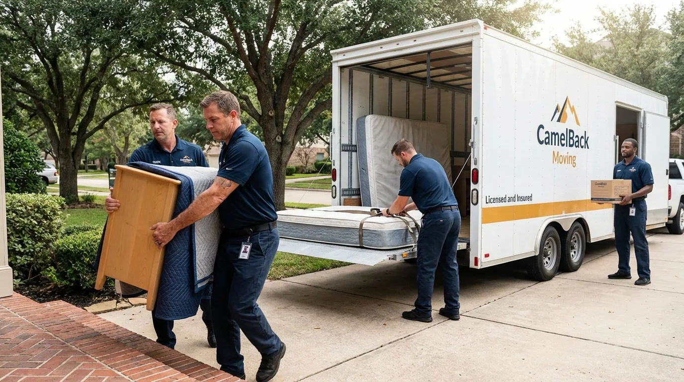 Crew loading residential truck for cross-state move from Big Timber, MT